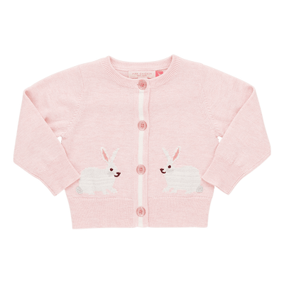 Girls Cardigan | Maude Rabbit Sweater- Light Pink | PInk Chicken - The Ridge Kids