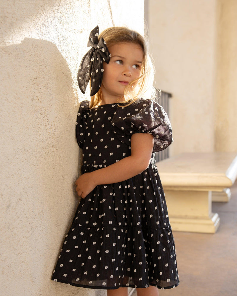 Girls Dress | Chloe Black & Ivory Dot Dress | Noralee - The Ridge Kids