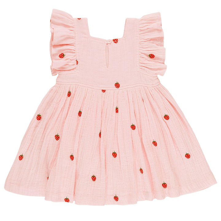 Girls Dress | Elsie- Strawberries | Pink Chicken - The Ridge Kids