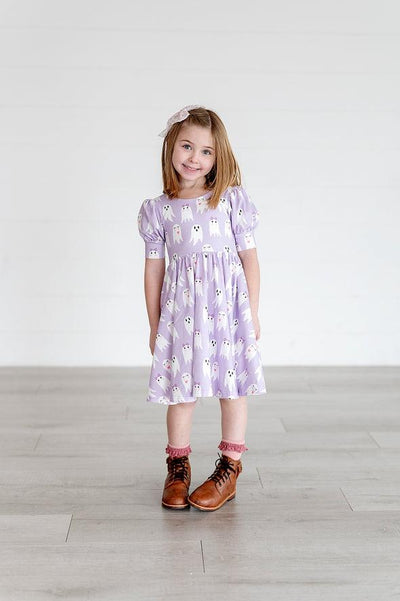 Girls Dress | Halloween- Purple Girly Ghost | Ollie Jay - The Ridge Kids