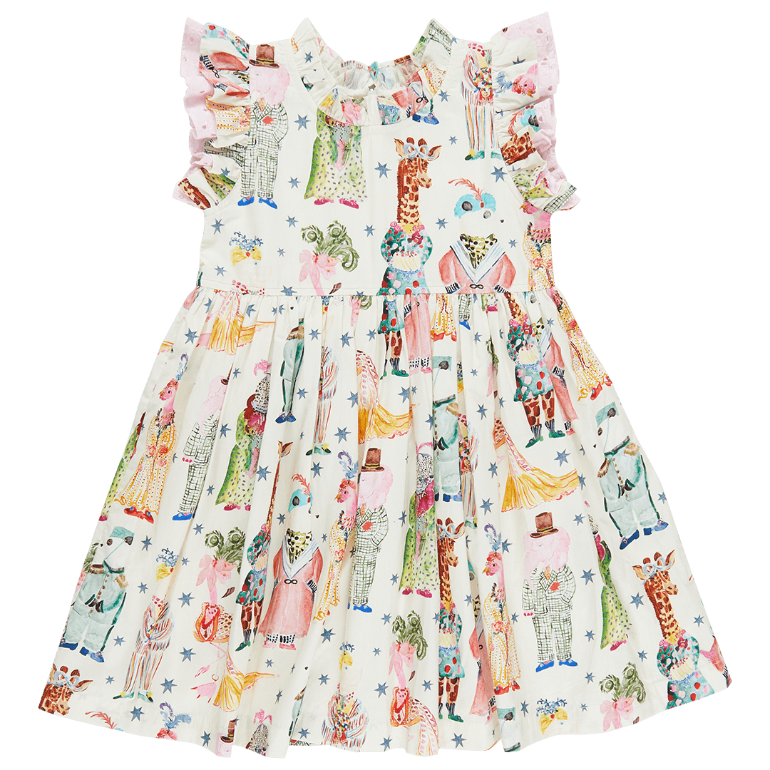 Girls Dress | Leila- Circus Animals | Pink Chicken - The Ridge Kids