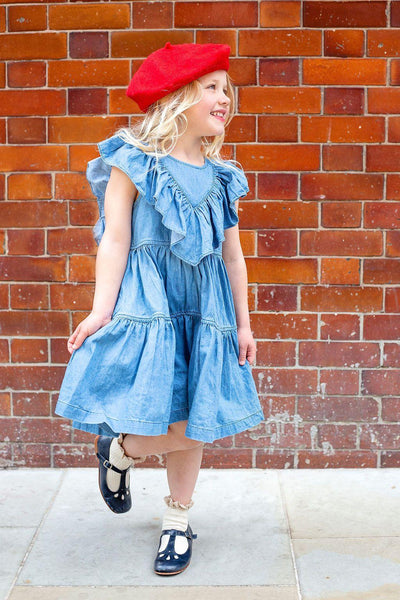 Girls Dress | Raphaela- Chambray | Pink Chicken - The Ridge Kids