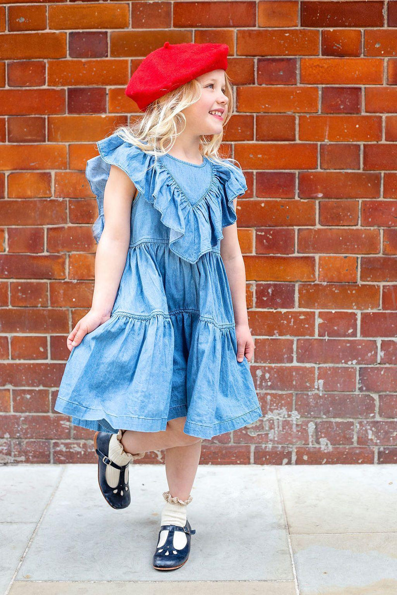 Girls Dress | Raphaela- Chambray | Pink Chicken - The Ridge Kids