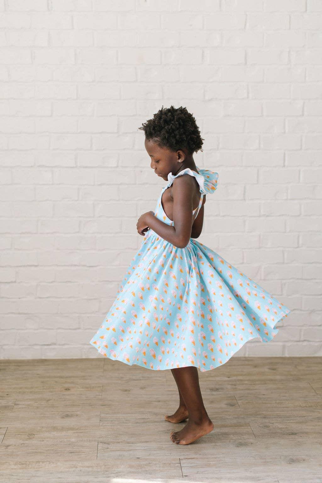 ice cream dress 5t Sunny Fashion Girls Dress Ice Cream Rainbow Striped Suspender Sleeveless Sundress 5 Years, Girl's, Pink