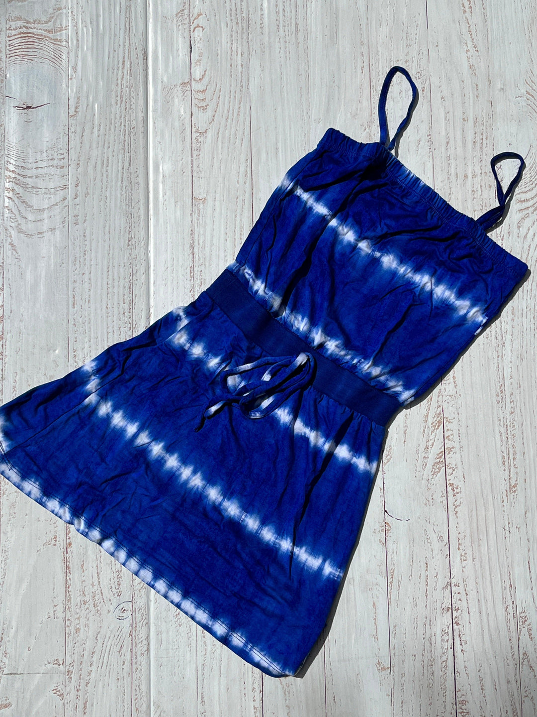 Girls Dress | Royal Blue - Tie Dye Lines | Flowers by Zoe - The Ridge Kids
