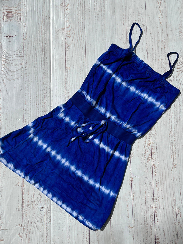 Girls Dress | Royal Blue - Tie Dye Lines | Flowers by Zoe - The Ridge Kids