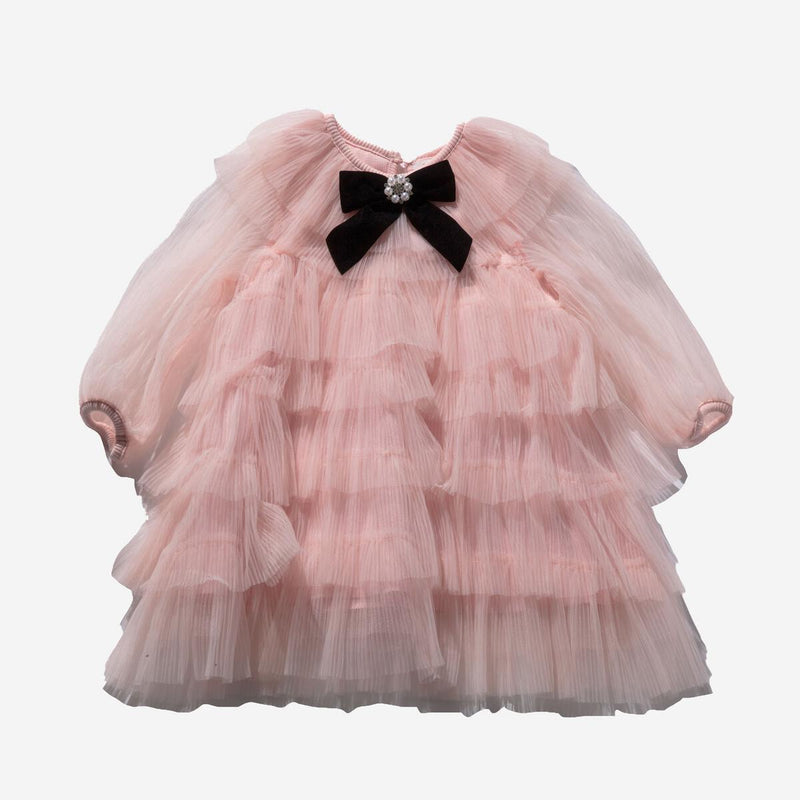 Girls Dress | Six Layered Dress - Pink | Petite Hailey - The Ridge Kids