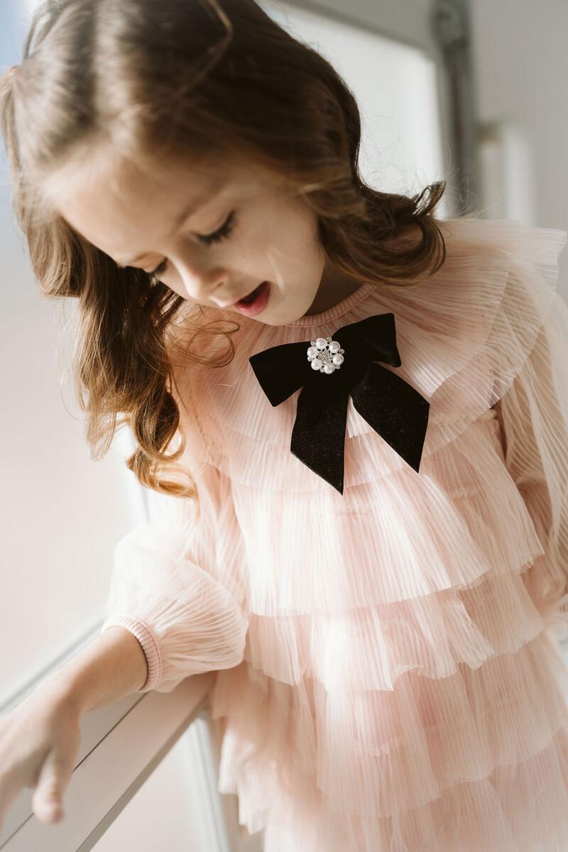 Girls Dress | Six Layered Dress - Pink | Petite Hailey - The Ridge Kids