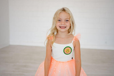 Girls Dress | Smile Frill Tutu- Neon Orange | Petite Hailey - The Ridge Kids