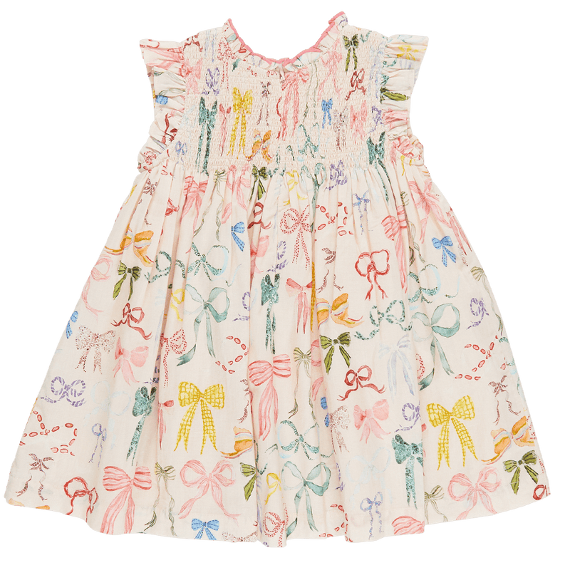 Girls Dress | Stevie- Watercolor Bows | Pink Chicken - The Ridge Kids