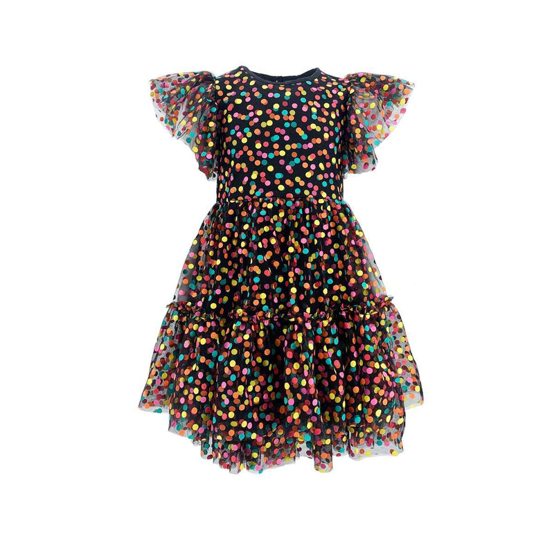 Girls Dresses | Black Funfetti Surprise Dress | Lola and The Boys - The Ridge Kids