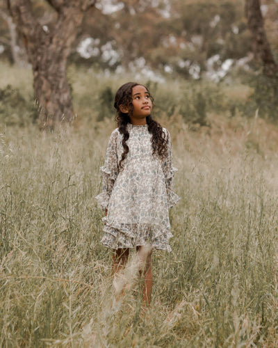 Girls Dresses | Mirabelle Dress in Cornflower Blue | Noralee - The Ridge Kids