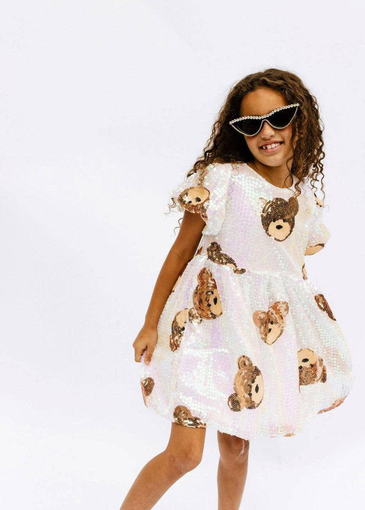 Girls Dresses | Sequin Bear Dress | Lola and The Boys - The Ridge Kids