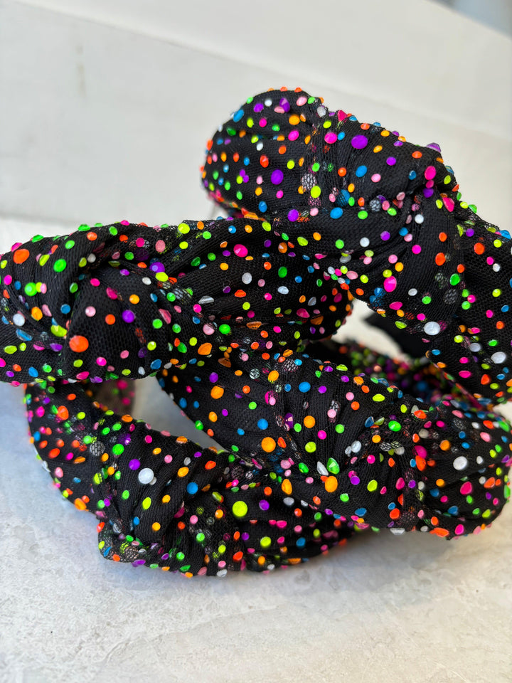 Girls Headband | Tulle Jeweled - Black | Bari Lynn Accessories - The Ridge Kids