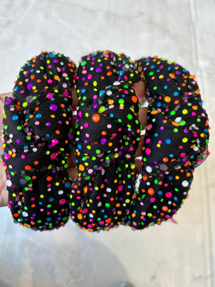 Girls Headband | Tulle Jeweled - Black | Bari Lynn Accessories - The Ridge Kids