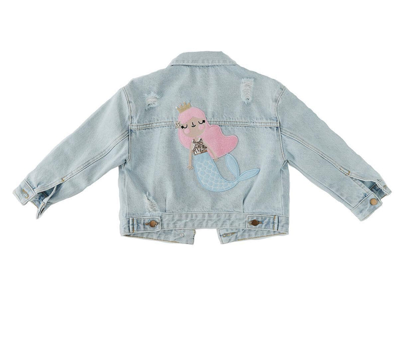 Girls Jacket | Patched Denim - Mermaid | Petite Hailey - The Ridge Kids