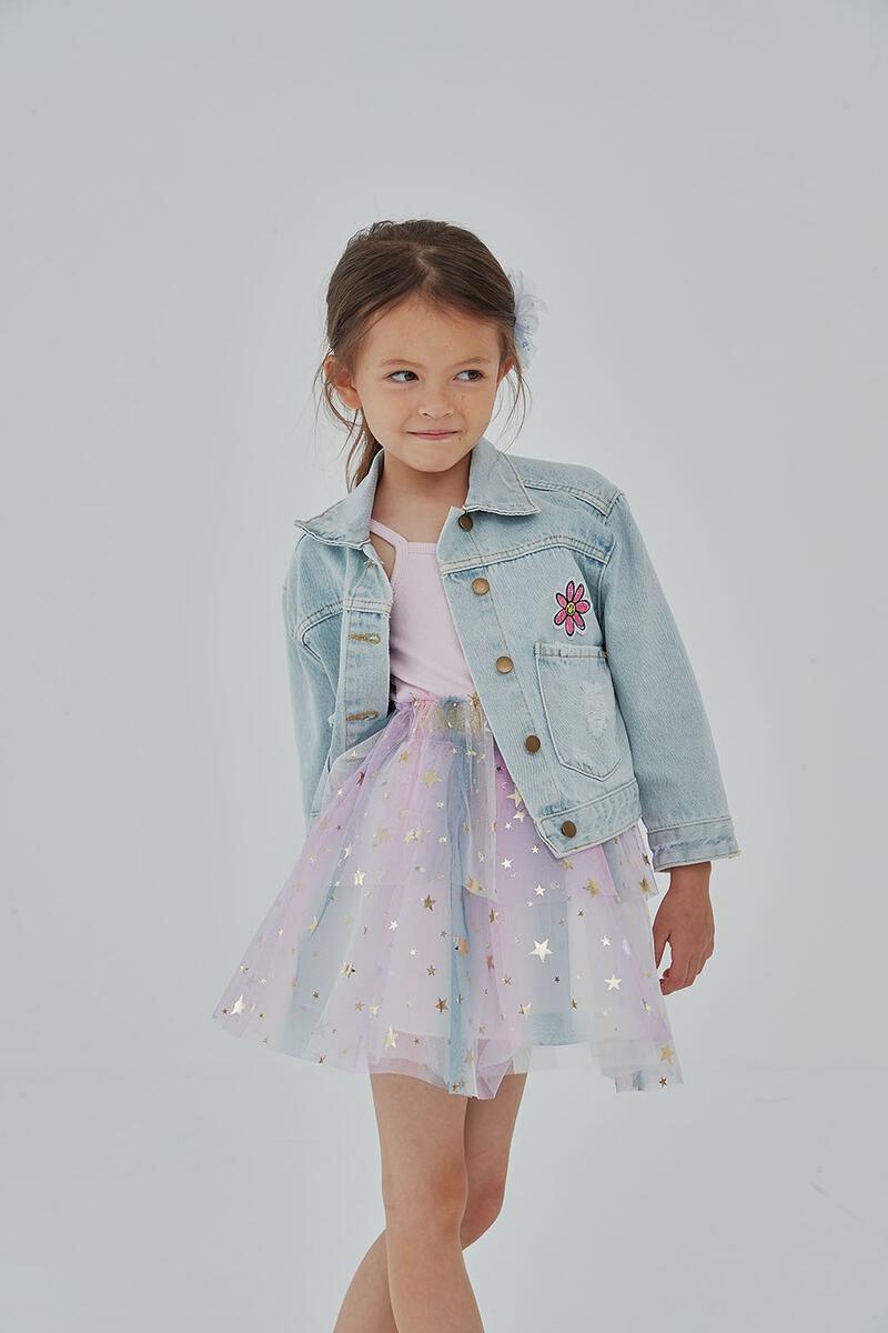 Girls Jacket | Patched Denim - Mermaid | Petite Hailey - The Ridge Kids