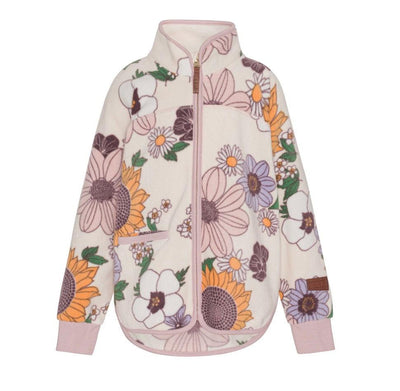 Girls Jacket | Ulani Chocolate Daisy Print Fleece Jacket | Molo - The Ridge Kids