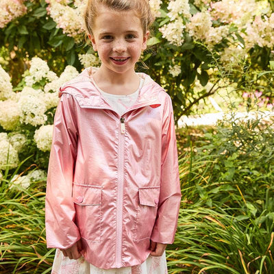 Girls Jackets | Rain Coat: Rafa- Pink Metallic | Pink Chicken - The Ridge Kids