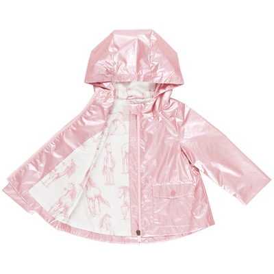 Girls Jackets | Rain Coat: Rafa- Pink Metallic | Pink Chicken - The Ridge Kids