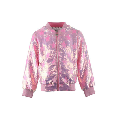 Girls Jackets | Swiftie Sequin Bomber- Pink Star | Lola and the Boys - The Ridge Kids