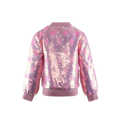 Girls Jackets | Swiftie Sequin Bomber- Pink Star | Lola and the Boys - The Ridge Kids