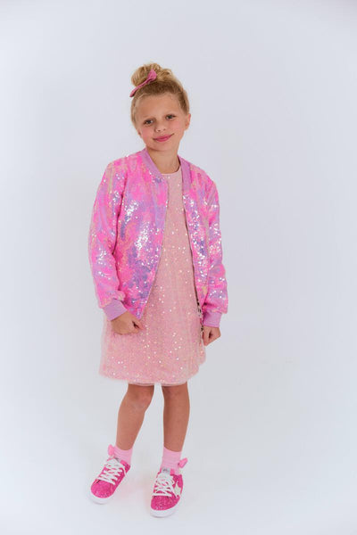 Girls Jackets | Swiftie Sequin Bomber- Pink Star | Lola and the Boys - The Ridge Kids