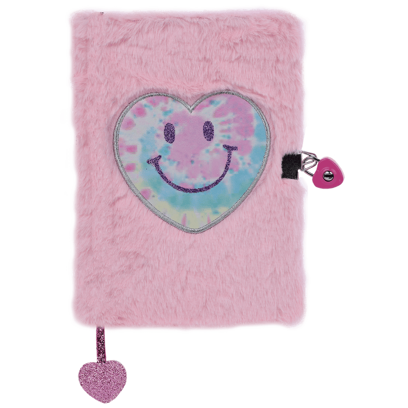 Girls Journal | Heart Tie Dye Furry Journal | IScream - The Ridge Kids