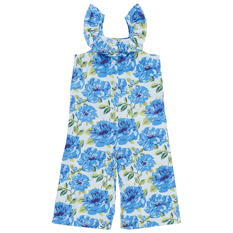 Girls Jumpsuit | Anna- Blue Peonies | Pink Chicken - The Ridge Kids