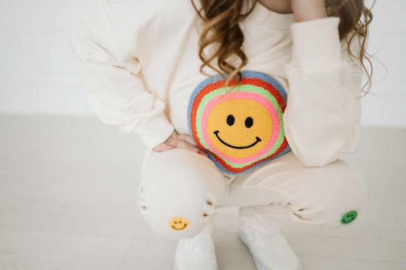 Girls Leggings | Multi Smile - Creme | Petite Hailey - The Ridge Kids