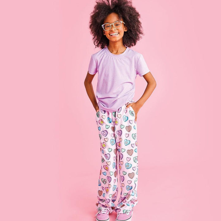 Girls Lounge Pants | Plush- Candy Hearts | IScream - The Ridge Kids