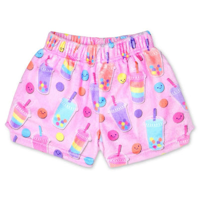 Girls Loungewear | Plush Shorts- Rainboba tea | IScream - The Ridge Kids