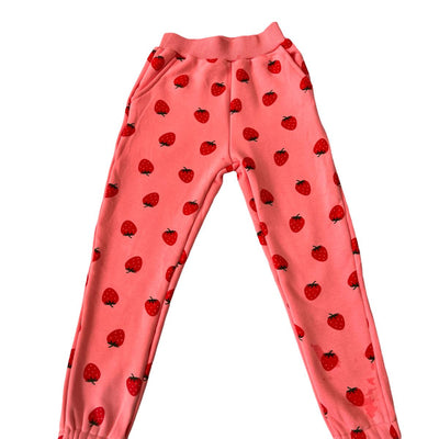 Girls Loungewear| Strawberry Ruffle Joggers Set | Lola and The Boys - The Ridge Kids