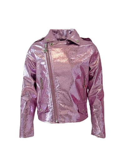 Girls Outerwear | Metallic Rose Moto | Lola and The Boys - The Ridge Kids