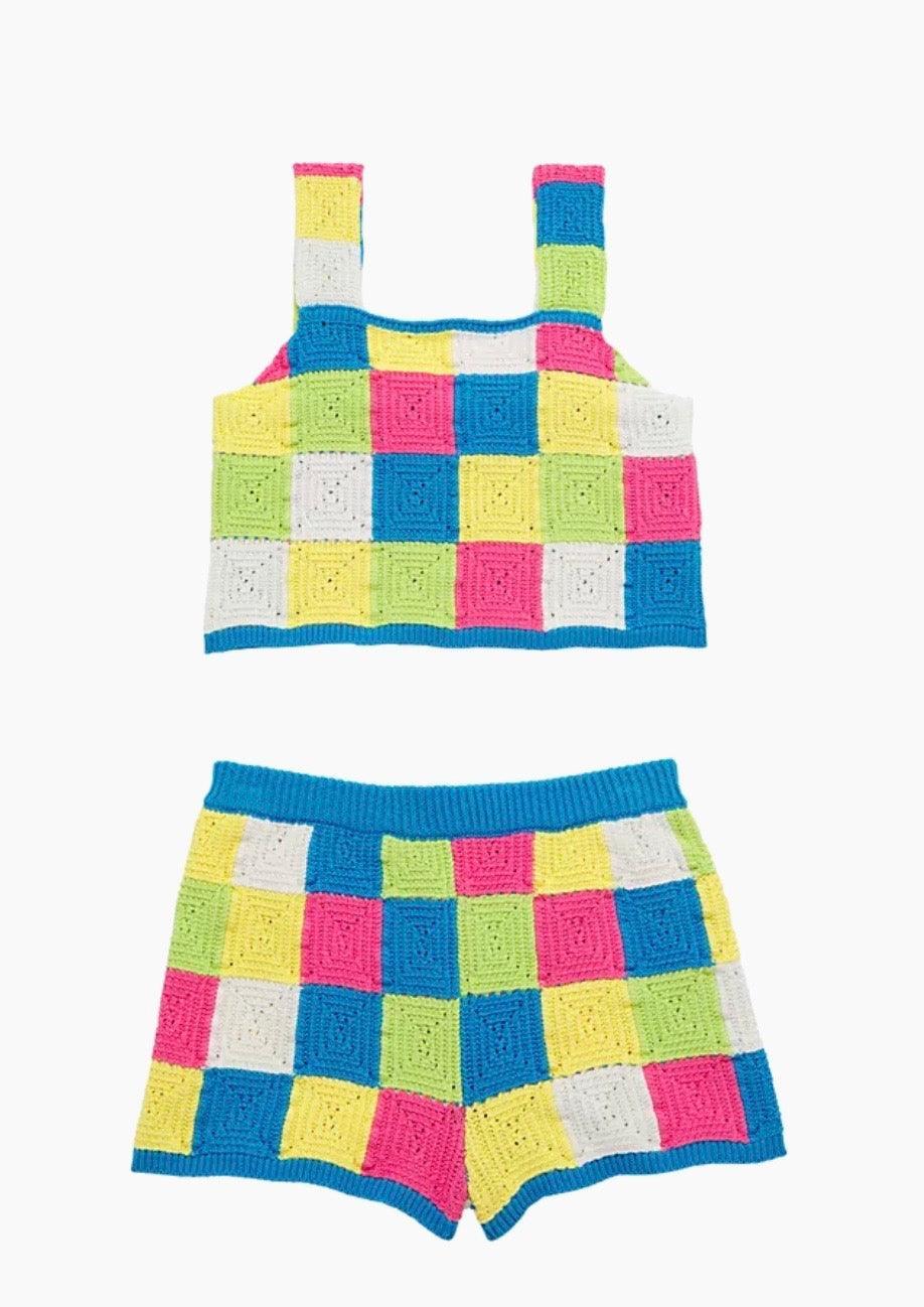 Girls Set | Tween 2-Piece Knit Floral Top & Shorts Set | Design History - The Ridge Kids