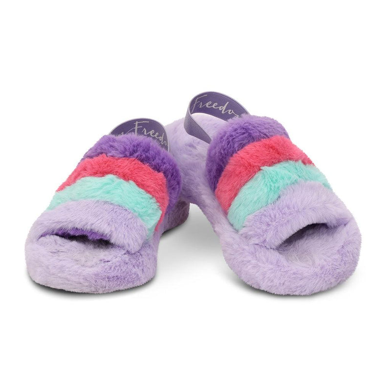 Girls Slippers | Purple, Pink & Blue Furry | IScream - The Ridge Kids