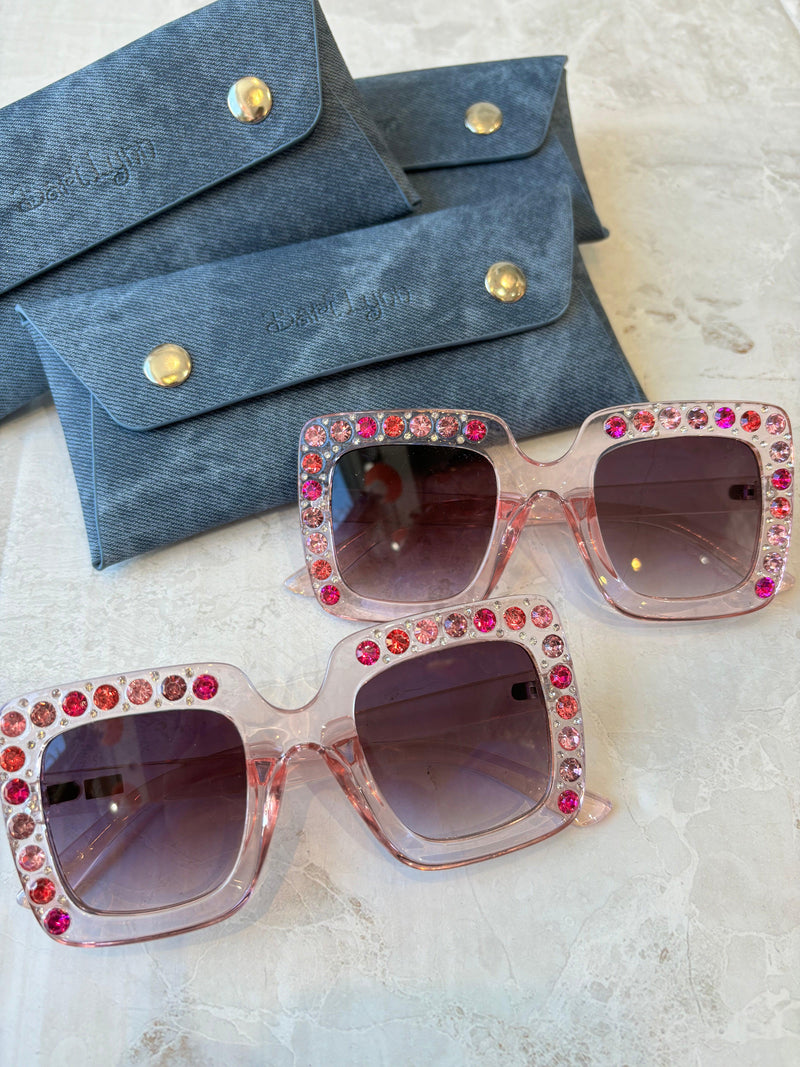 Girls Sunglasses | Crystallized Square - Pink | Bari Lynn Accessories - The Ridge Kids