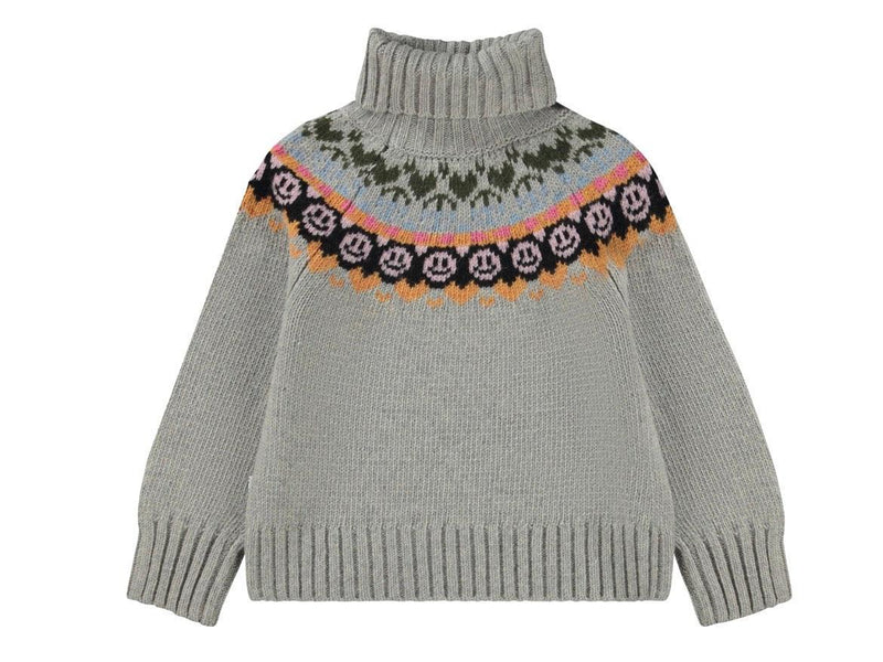 Girls Sweater | Gimla - Grey Melange Turtleneck | Molo - The Ridge Kids