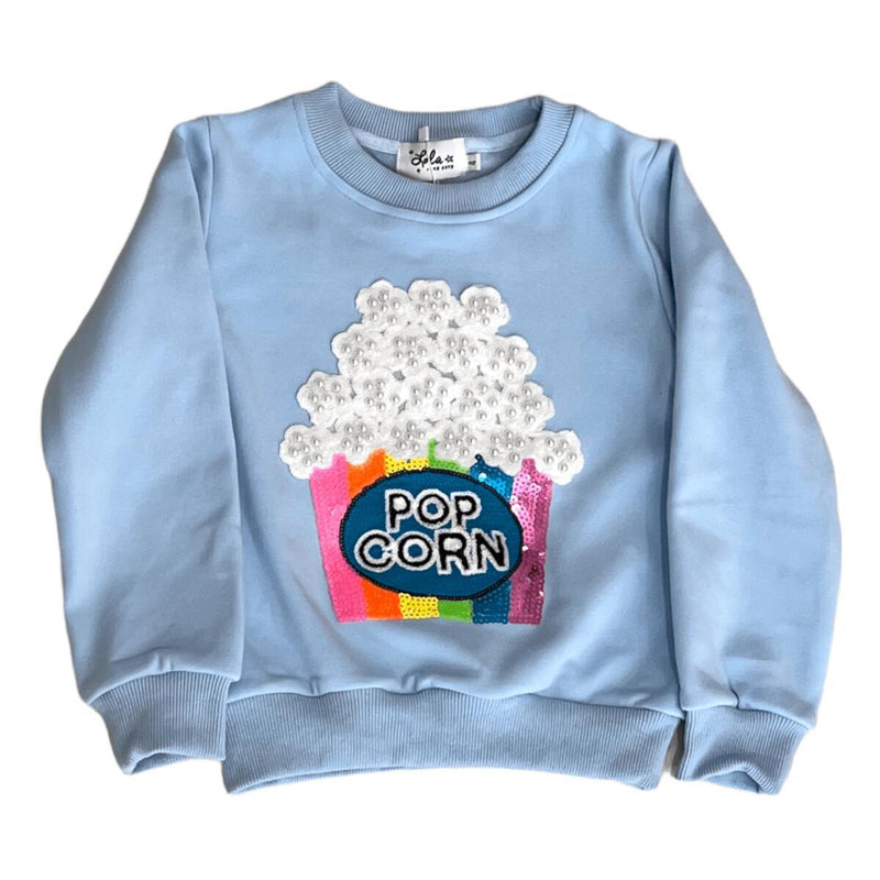 Girls Sweaters & Sweatshirts | Pearls and Popcorn Sweatshirt | Lola and The Boys - The Ridge Kids