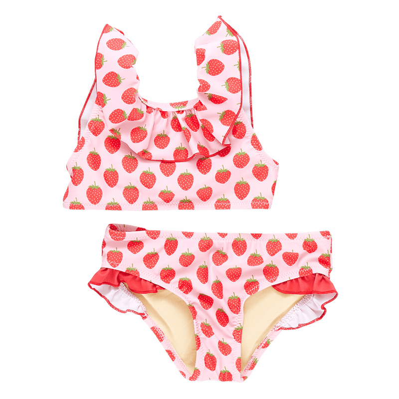 Girls Swimwear | Ariel Bikini- Strawberries | Pink Chicken - The Ridge Kids