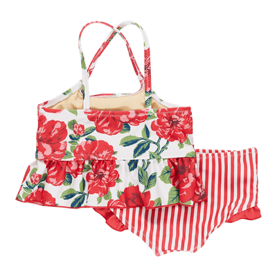 Girls Swimwear | Joy Tankini- Red Peonies | Pink Chicken - The Ridge Kids