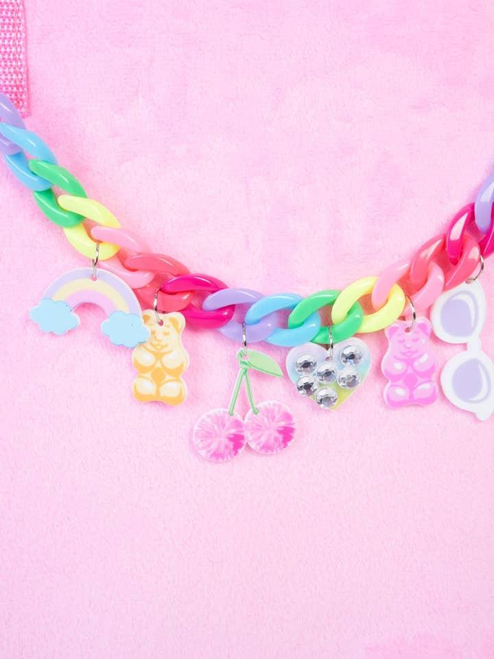 Girls Swimwear | Tote Beach Bag: Pink- Charmed Rainbow | Bling 2o - The Ridge Kids