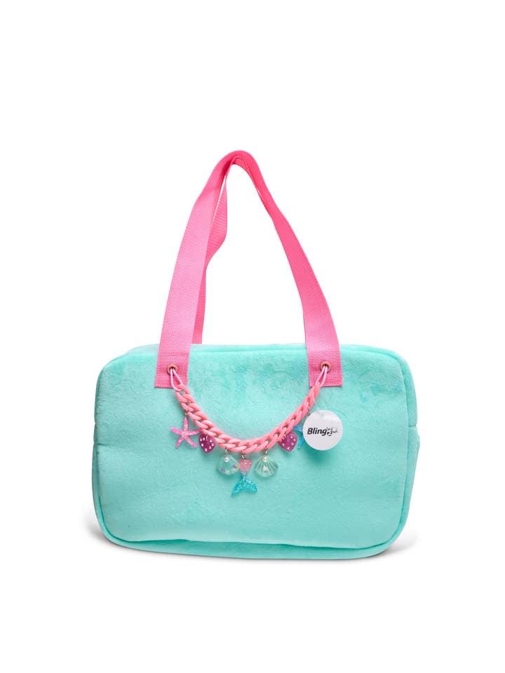 Girls Swimwear | Tote Beach Bag- Teal: Mermaid | Bling 2o - The Ridge Kids