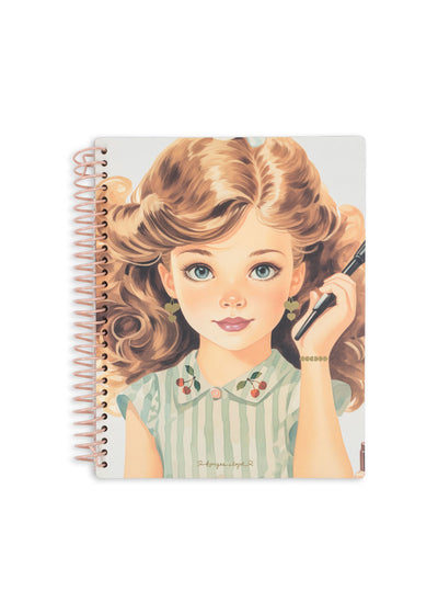 small binder book with little girl on the front a sticker play book