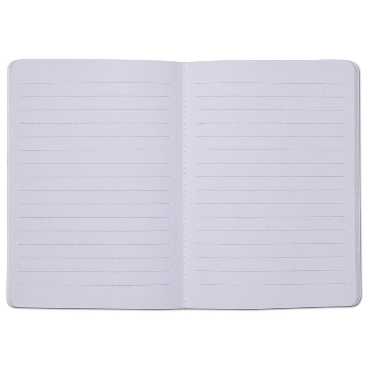 the inside of the journal: lined pages