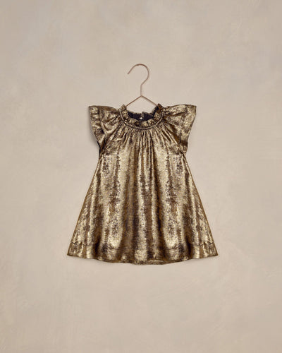 sparkly gold foil dress. sleeveless and mock neck 