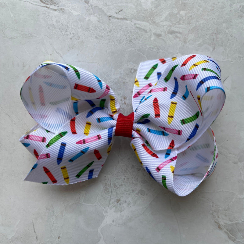 Grosgrain Bow | Medium- Crayons | Wee Ones - The Ridge Kids