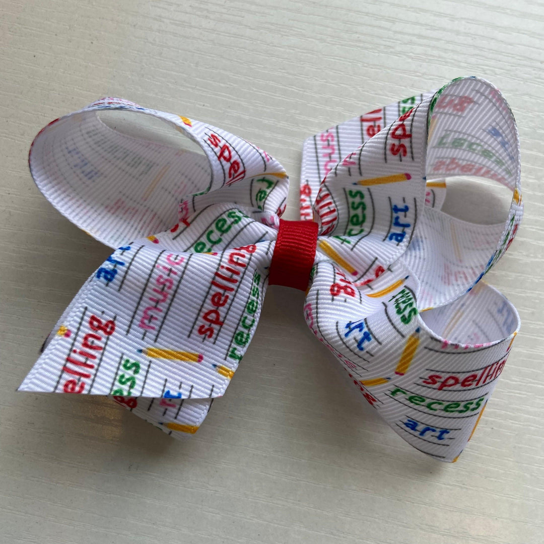 Grosgrain Bow | Medium- School Words | Wee Ones - The Ridge Kids