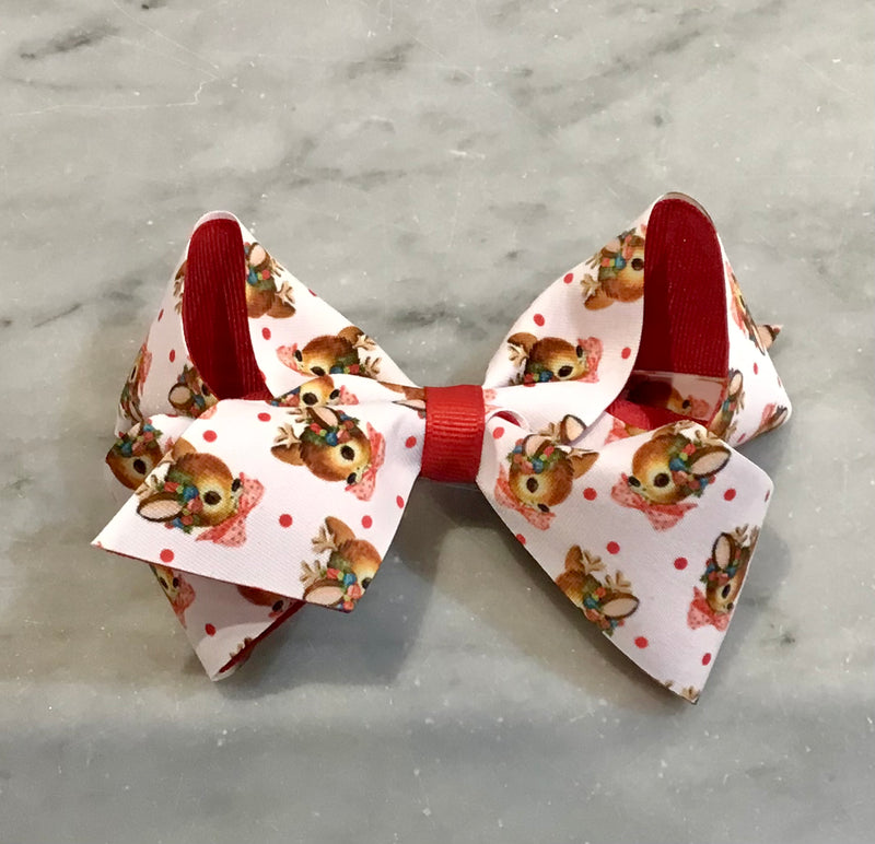 Grosgrain Bows | Medium Overlay- Vintage Christmas| Wee Ones - The Ridge Kids