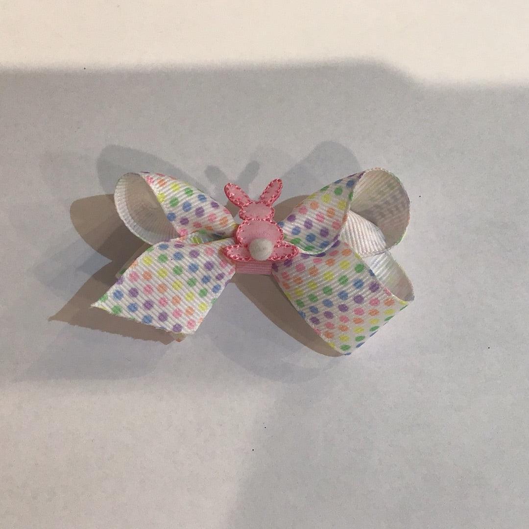 Grosgrain Bows | Mini Pastel Prnt Bow w. Bunny | Wee Ones - The Ridge Kids